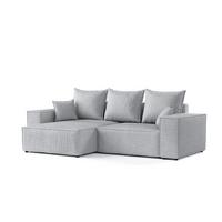 ECKSOFA SENSO mit Schlaffunktion Hellbeige im City Stoff - Hellgrau/Schwarz, Holz/Holzwerkstoff (255/148cm) - AltaBeds