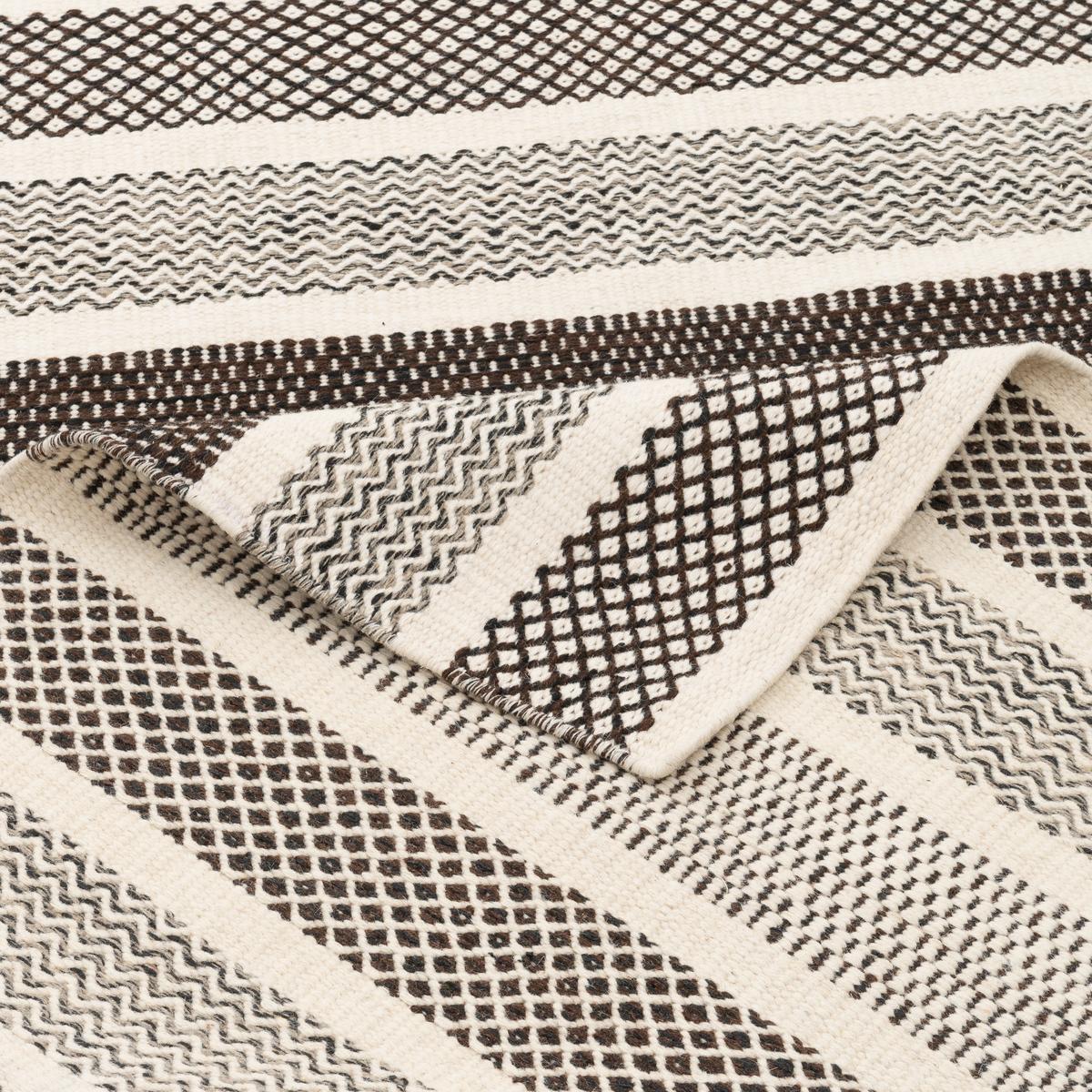 NATUR TEPPICH WOLLE RANA STREIFEN - Creme/Braun, Textil (120/180cm) - Pergamon