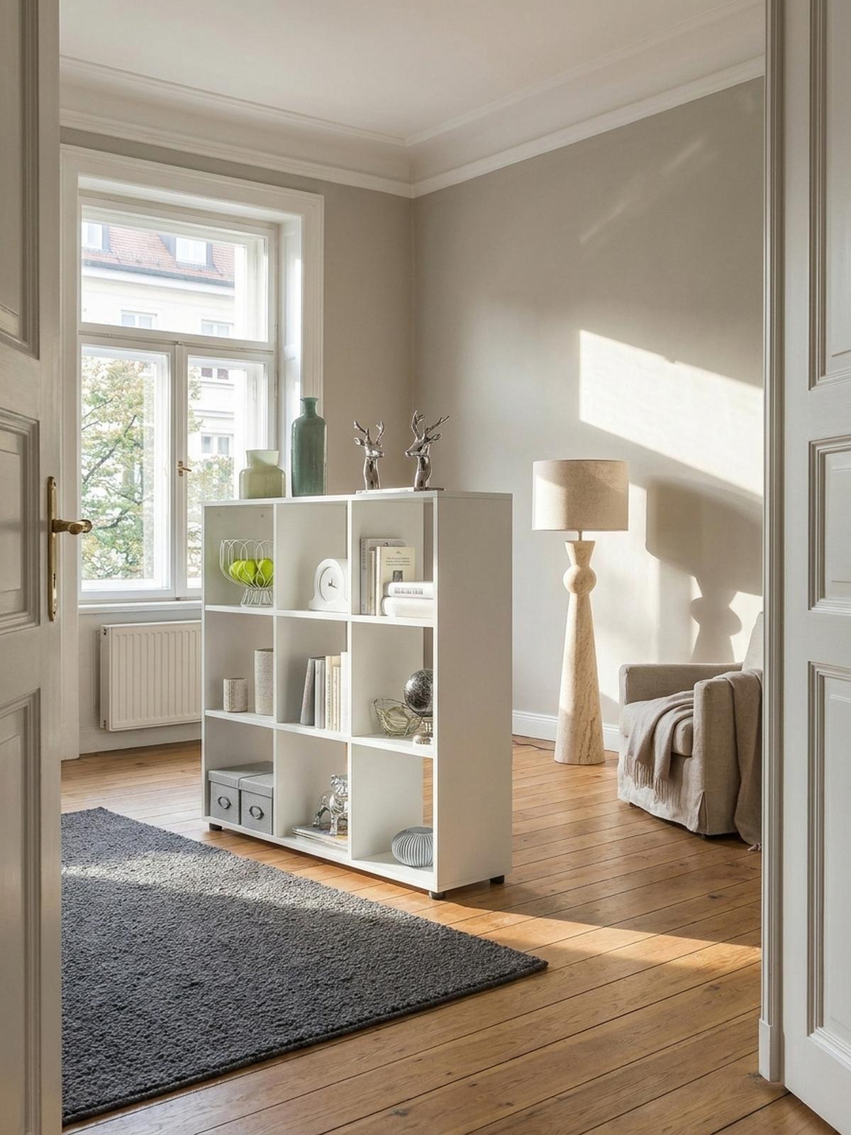 BÜCHERREGAL – Weiß, 8 Fächer, kratzfest, Raumteiler - Weiß, Holz/Kunststoff (108/104/29cm) - KADIMA DESIGN