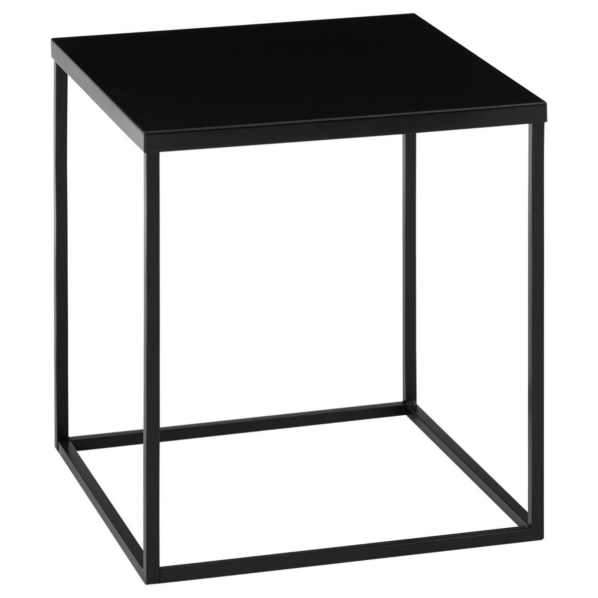 BEISTELLTISCH HILAR schwarz - Schwarz, Metall (40/40/45cm) - IDIMEX