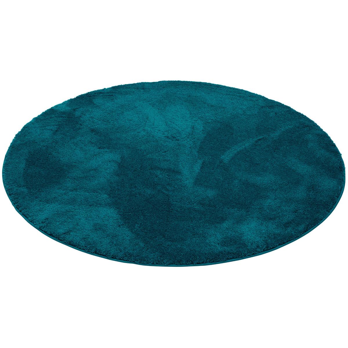 HOCHFLOR SUPER SOFT TEPPICH SILKY RUND - Petrol, Textil (200/200cm) - Pergamon