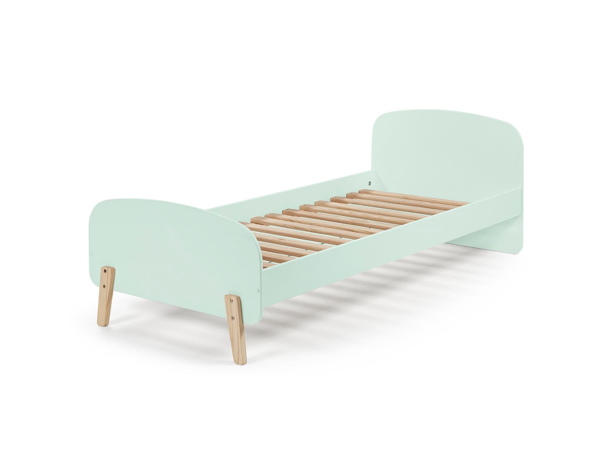 EINZELBETT Karilynn 206x73x95 aus MDF+Massivholz in mintgrün - Grün, Holzwerkstoff (90/200cm) - 58aufmkessel