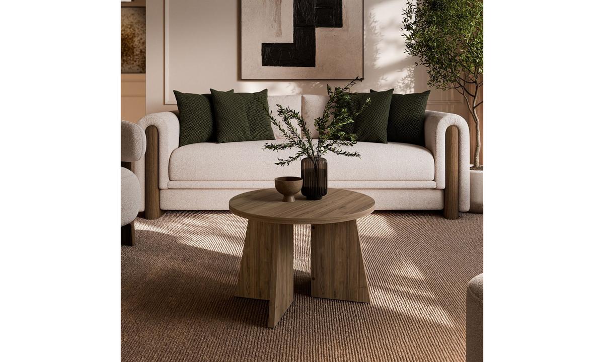 COUCHTISCH MOCHA 58/58/40 cm rund Nussbaum Royal - Nussbaumfarben, Holzwerkstoff (58/58/40cm) - Lookway