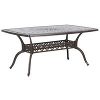 GARTENTISCH Aluminium dunkelbraun 102x165 cm Lizzano - Dunkelbraun, Metall (165/102/72cm) - Beliani
