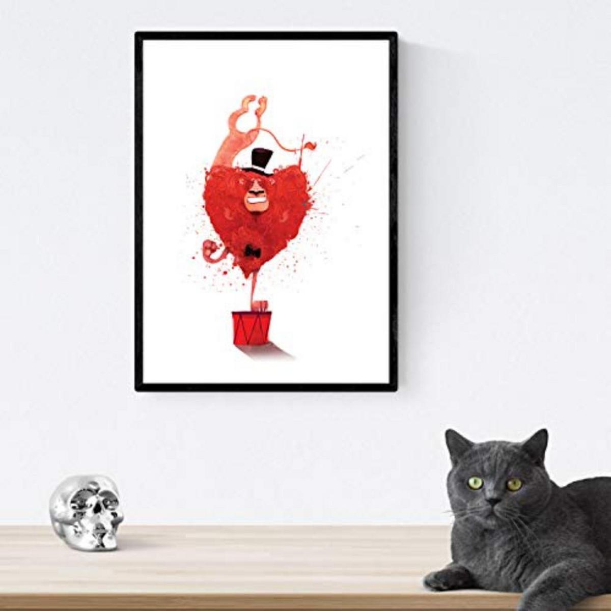 POSTER Set mit 4 Leon Acobata meditierend Bär Elefant Fahrrad und Zauberer A4 Rahmenlos - Klar, Papier (29.7/3cm) - Nacnic