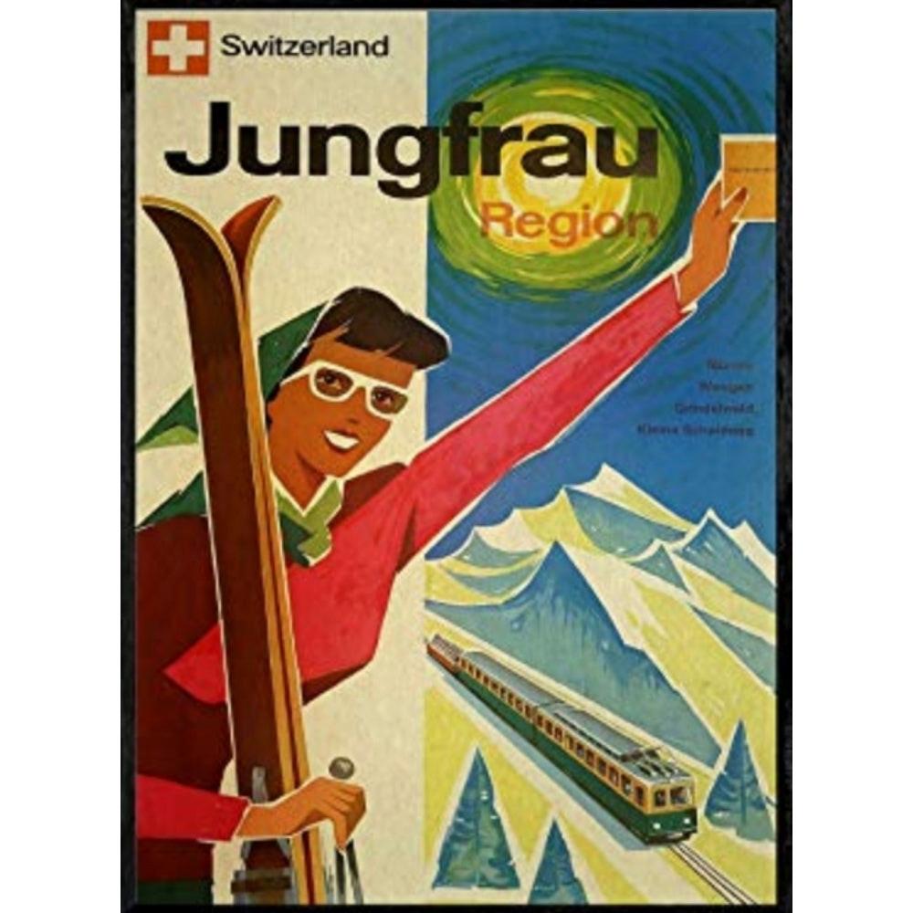 POSTER Europäische Berge Schweiz Jungfrau A4 Rahmenlos - Klar, Papier (29.7/5/21cm) - Nacnic