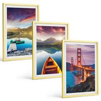 BILDER SET 3er Set - 40x60 cm Goldrahmen - Bergblick auf den See und die Brücken - Goldfarben, Kunststoff (40/60cm) - TULUP