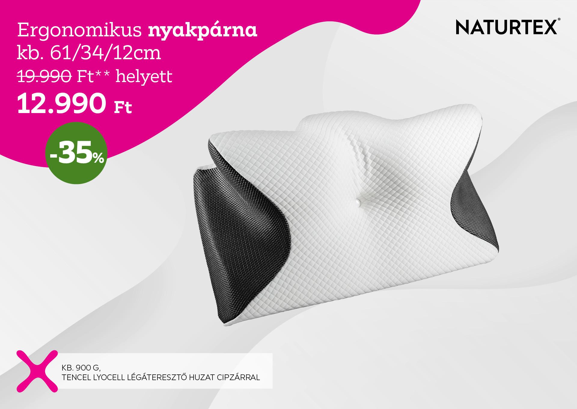 Ergonomikus nyakpárna 19990 Forint helyett 12990 Forint, kedvezmény mértéke 35%
