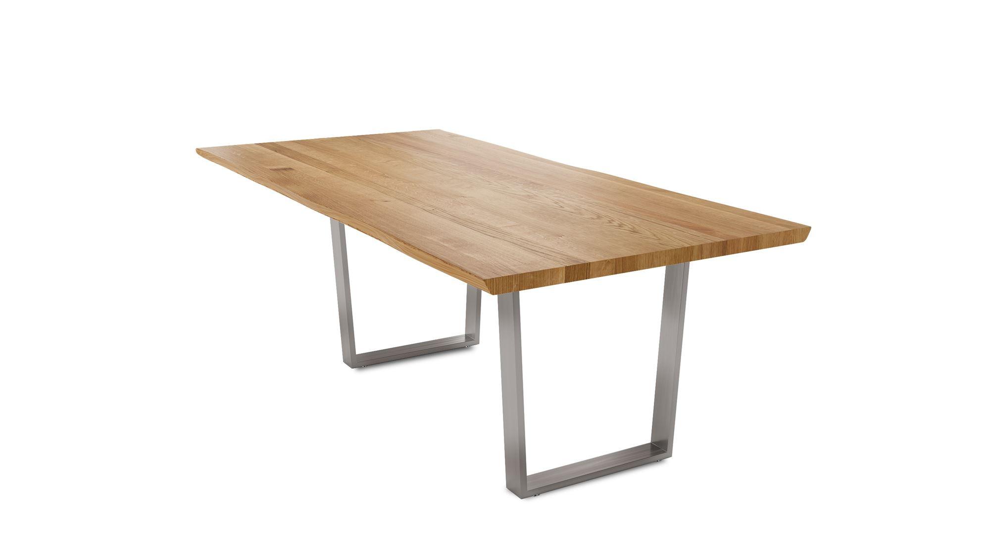 BAUMKANTENTISCH Daisie 8 140x77x90 Massivholztisch Wildeiche geölt - Wildeiche, Holz (140/77/90cm) - 58aufmkessel