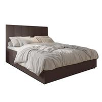 BOXBETT MEREA 140x200 cm mit Bettkasten und Matratze - Braun + TOPPER - Schwarz/Braun, Holz/Holzwerkstoff (140/200cm) - AX Living