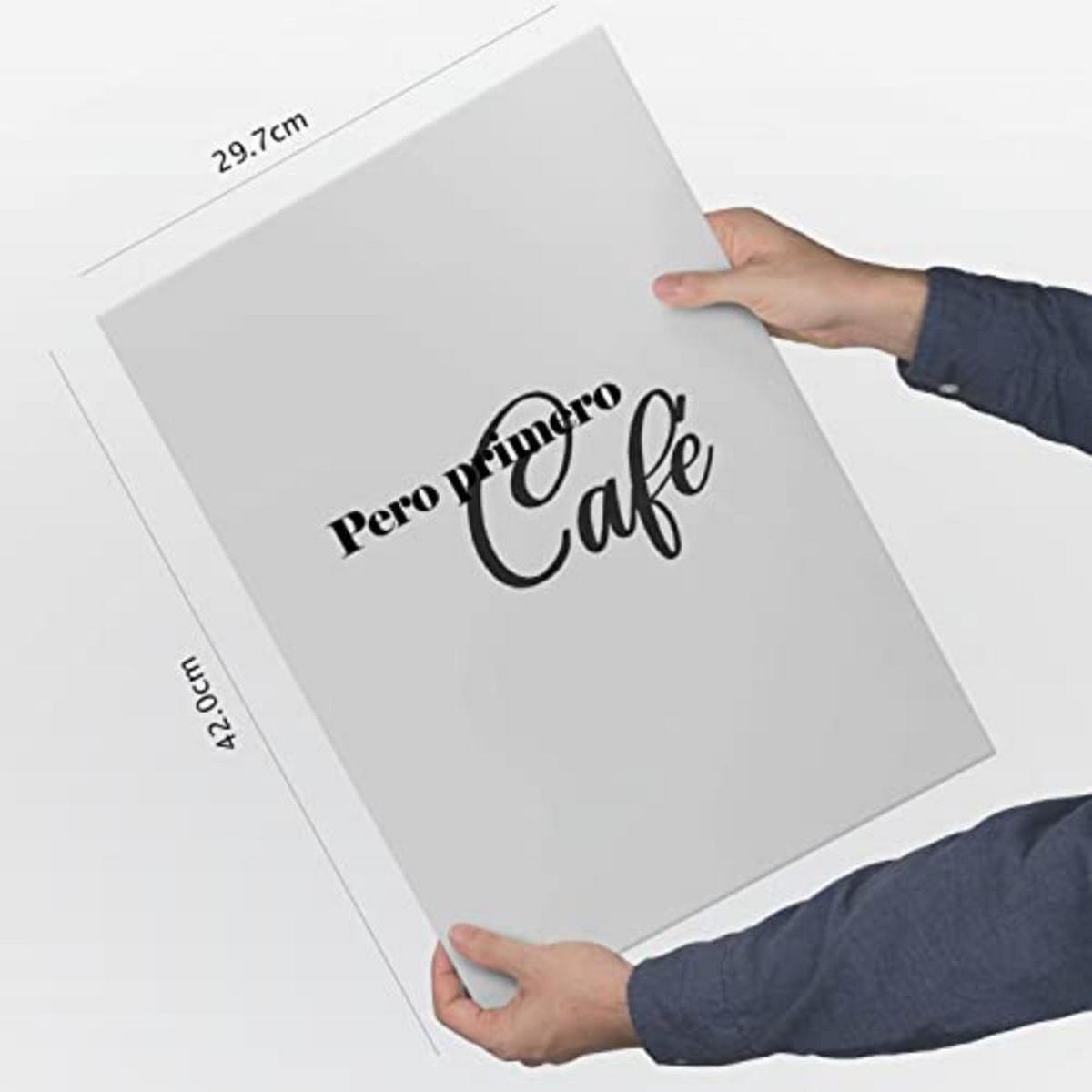 POSTER Set mit 4 Kaffee TypografieStil A3 Rahmenlos - Klar, Papier (29.7/3cm) - Nacnic
