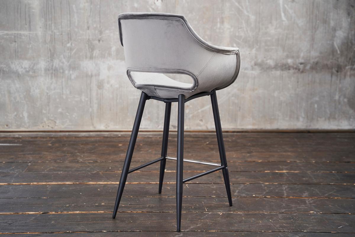 BARHOCKER ZAJA Grau Velvet - Grau, Textil (57/114/59cm) - KAWOLA
