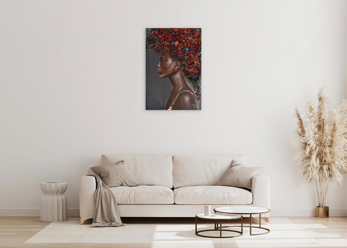 ACRYLBILD HANDGEMALT 60/90 cm - Multicolor/Schwarz, Holz/Textil (60/90cm) - KUNSTLOFT