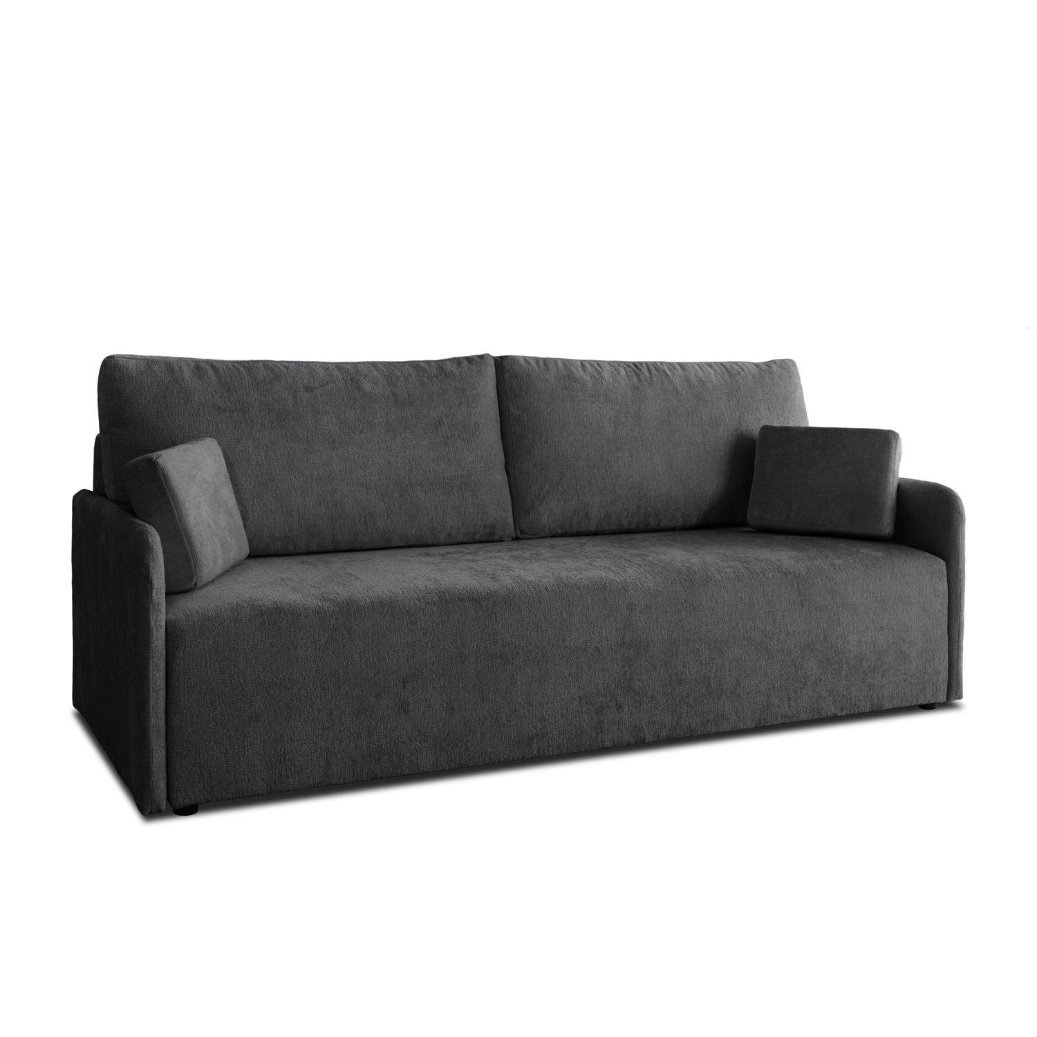 SOFA NUBO mit Schlaffunktion und Bettkasten Harmony 90 - Grau, Textil (205/91/86cm) - Lookway