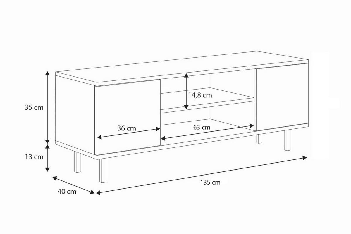 LOWBOARD Focus - Kaschmir, Holzwerkstoff (40/48/135cm) - RAUMHIRSCH FURNITURE