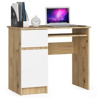SCHREIBTISCH Eiche Artisan, Weiß 77/90/50 - Eiche Artisan/Weiß, Holzwerkstoff (68/51/77cm) - RAUMHIRSCH FURNITURE