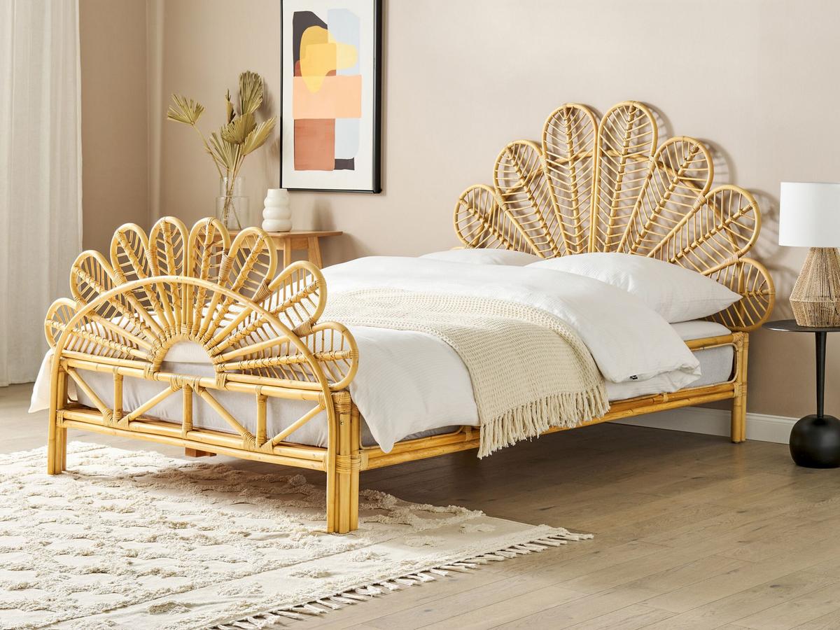 DOPPELBETT 140/200cm Heller Holzfarbton Florentine - Hellbraun, Naturmaterialien (140/200cm) - Beliani