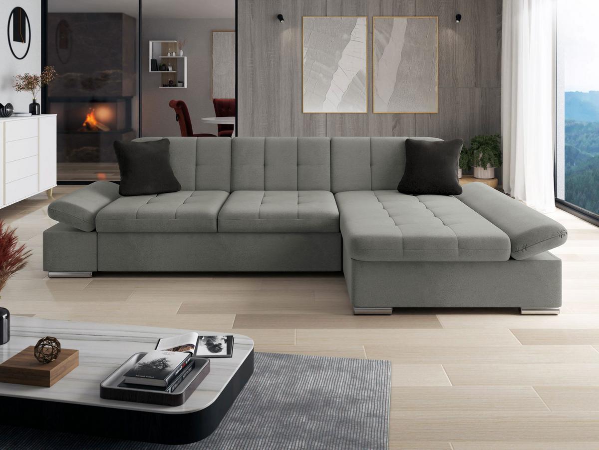 ECKSOFA Malwi, Seite: Rechts - Silbereichenfarben, Holz/Textil (278/161cm) - MIRJAN24