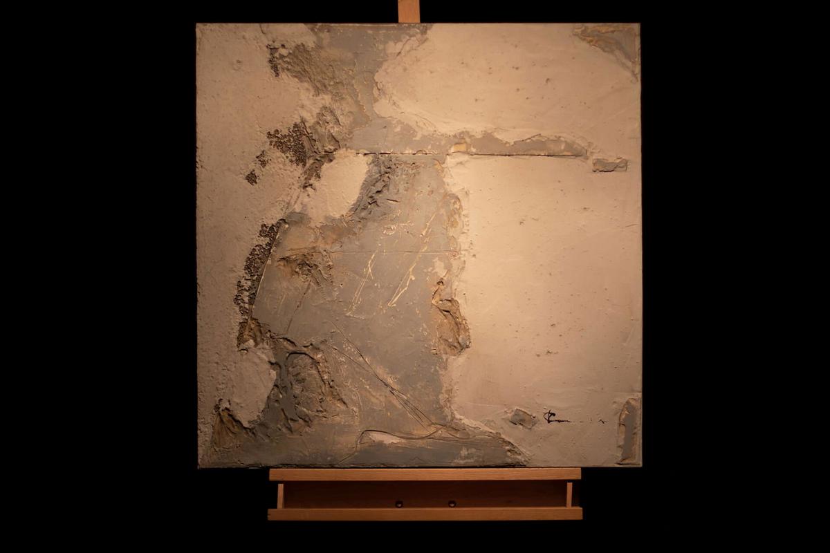 ACRYLBILD HANDGEMALT 80/80 cm - Grau, Holz/Textil (80/80cm) - KUNSTLOFT