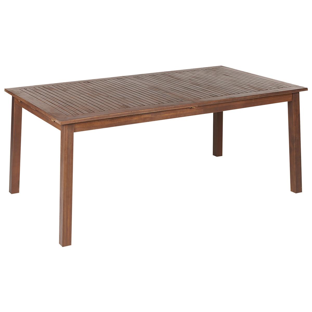GARTENTISCH Akazienholz dunkelbraun 180-240/100 cm ausziehbar Cesana - Dunkelbraun, Holz (180/100/75cm) - Beliani