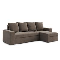 ECKSOFA L Form Climpy Braun 242/145/98 cm – mit Schlaffunktion und Bettkasten - Schwarz/Braun, Kunststoff/Textil (242/145cm) - AX Living