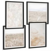 BILDER SET 4er Set - 50x50 cm & 40x60 cm Schwarzer Rahmen - Modische Pastelltexturen - Schwarz, Kunststoff (50/50cm) - TULUP