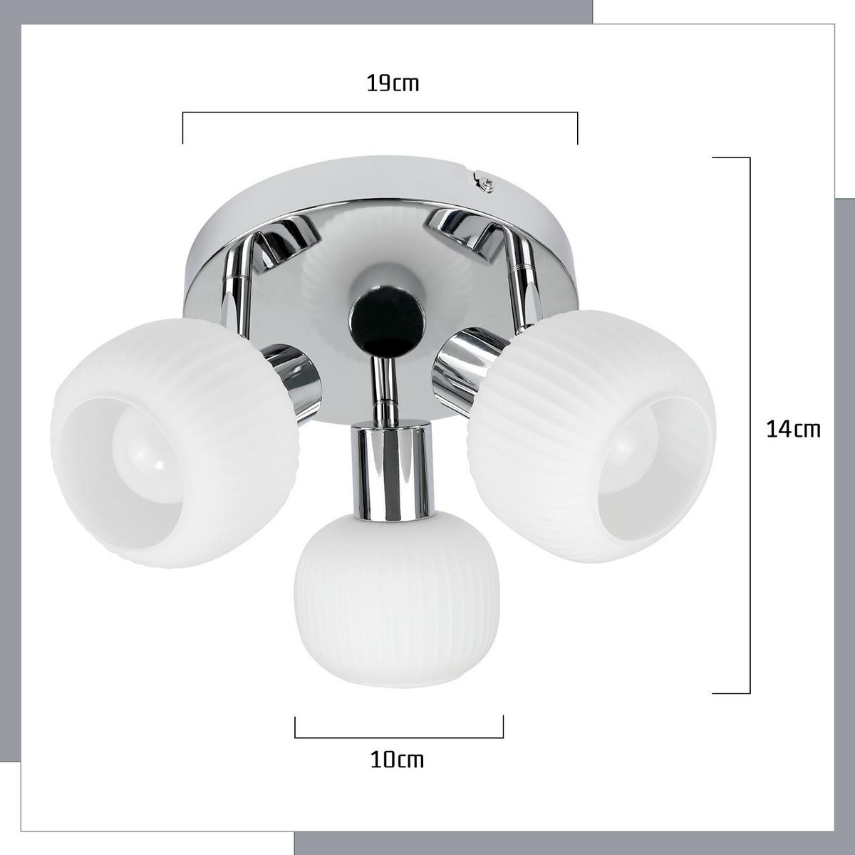 DECKENSTRAHLER Finch 3-flammig 19/19/14 cm - Schwarz, Metall (19/19/14cm) - Nettlife