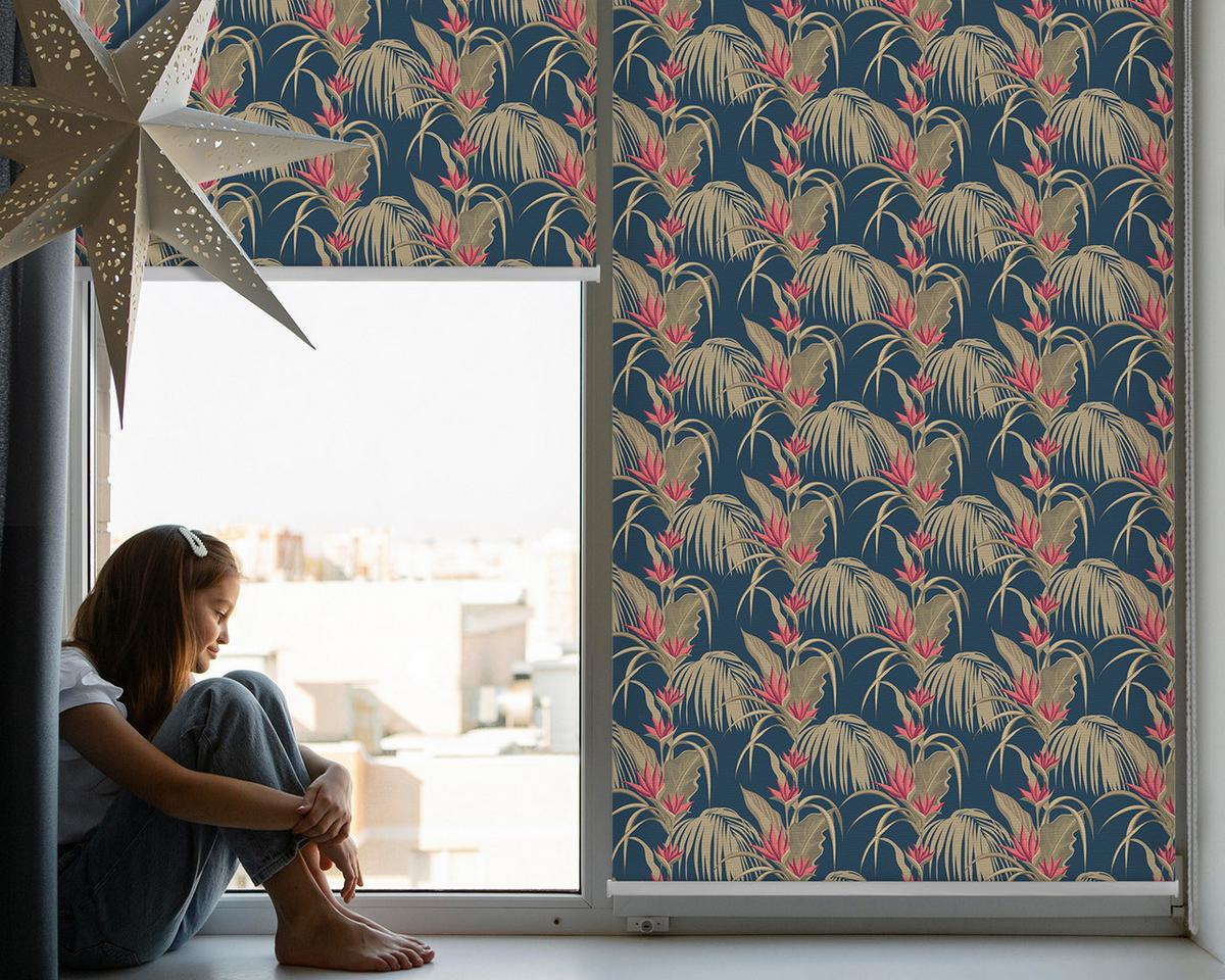 INNENROLLO - Fensterrollo - Rollo - 100x100 cm - Interessante Pflanzen - Braun, Kunststoff (100/100/0.5cm) - TULUP