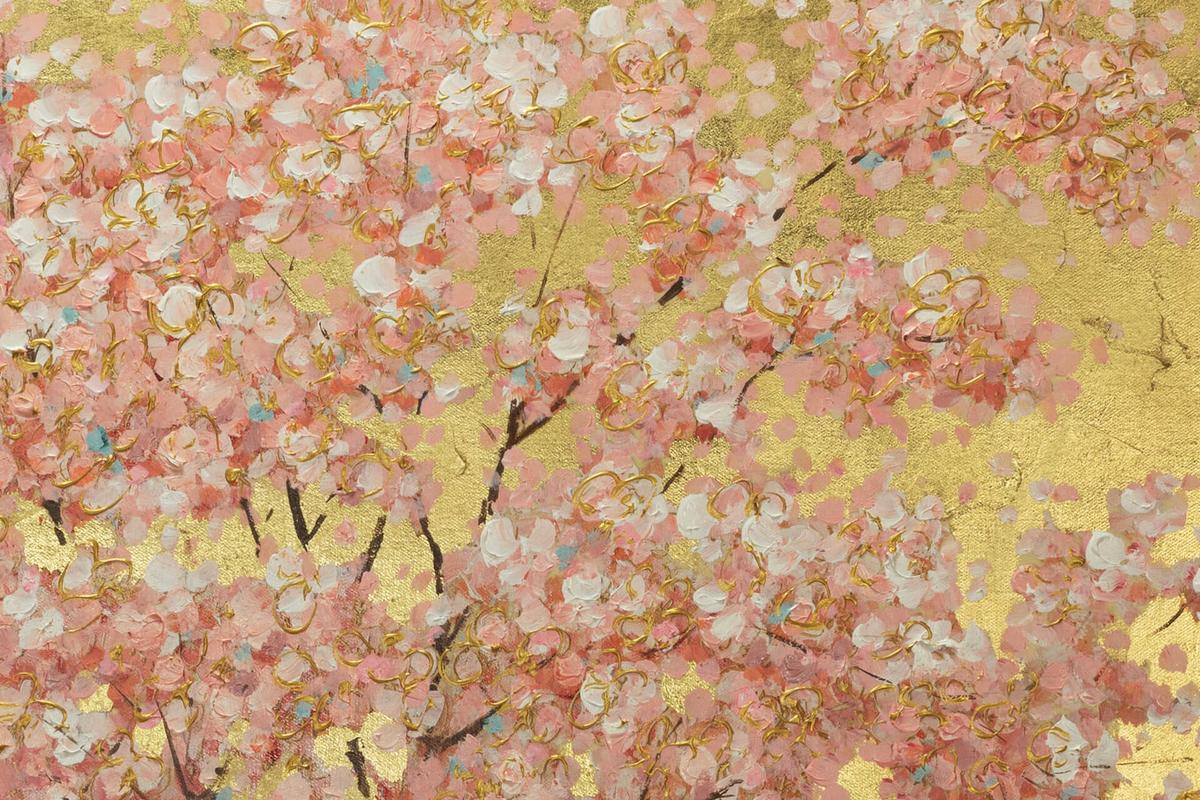 ÖLGEMÄLDE 120/60 cm - Pink/Braun, Holz/Textil (120/60cm) - KUNSTLOFT