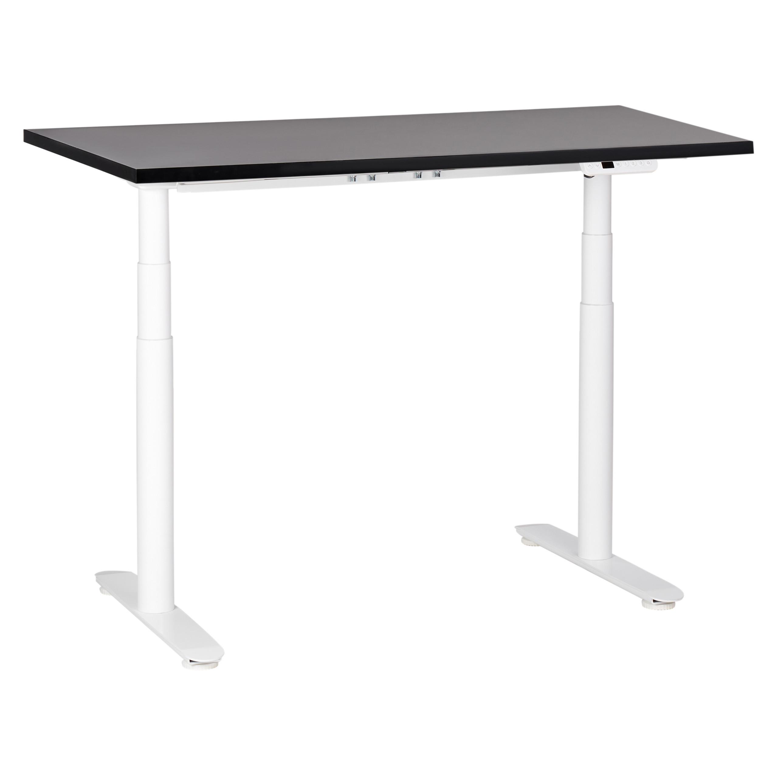 SCHREIBTISCH schwarzweiß 120/72 cm elektrisch höhenverstellbar Destin IV - Schwarz/Weiß, Holz (72/120/67cm) - Beliani
