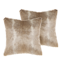 DEKOKISSEN 2er-Set Hellbraun 45/45 cm Hordeum - Hellbraun, Kunststoff/Textil (45/45cm) - Beliani
