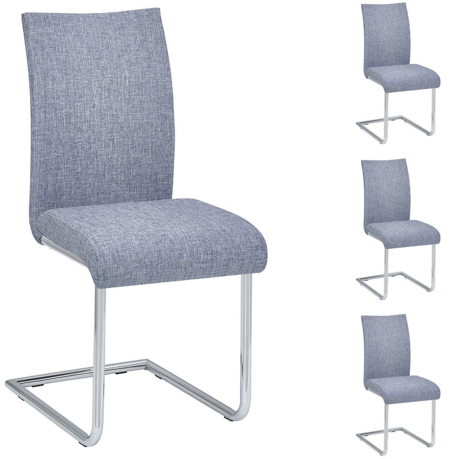 ESSZIMMERSTUHL ALADINO 4er-Set grau - Grau, Textil (43/94/56cm) - IDIMEX