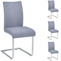 ESSZIMMERSTUHL ALADINO 4er-Set grau - Grau, Textil (43/94/56cm) - IDIMEX