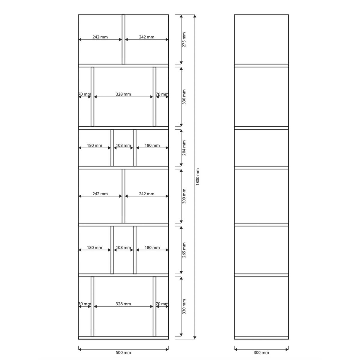 STANDREGAL Bemmi Weiß 180 × 50 cm - Weiß, Holzwerkstoff (50/180/30cm) - Selsey