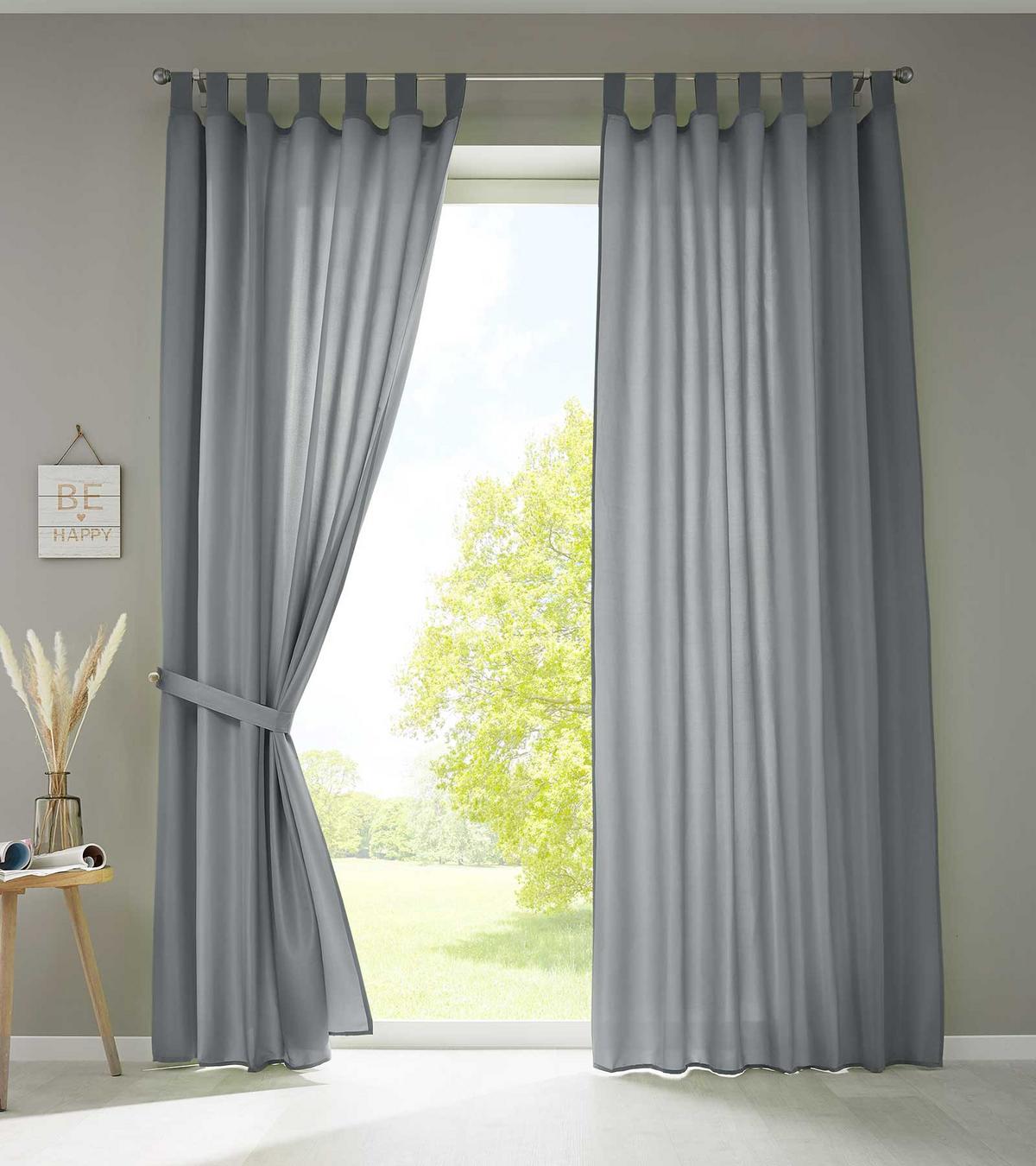 VORHANG 2ER SET POTSDAM HxB 225x140 cm Grau - Grau, Textil (140/225cm) - Gardinenbox