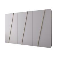 DREHTÜRENSCHRANK Zen 300 cm - Goldfarben/Schwarz, Holzwerkstoff/Kunststoff (300/202/50cm) - MIRJAN24
