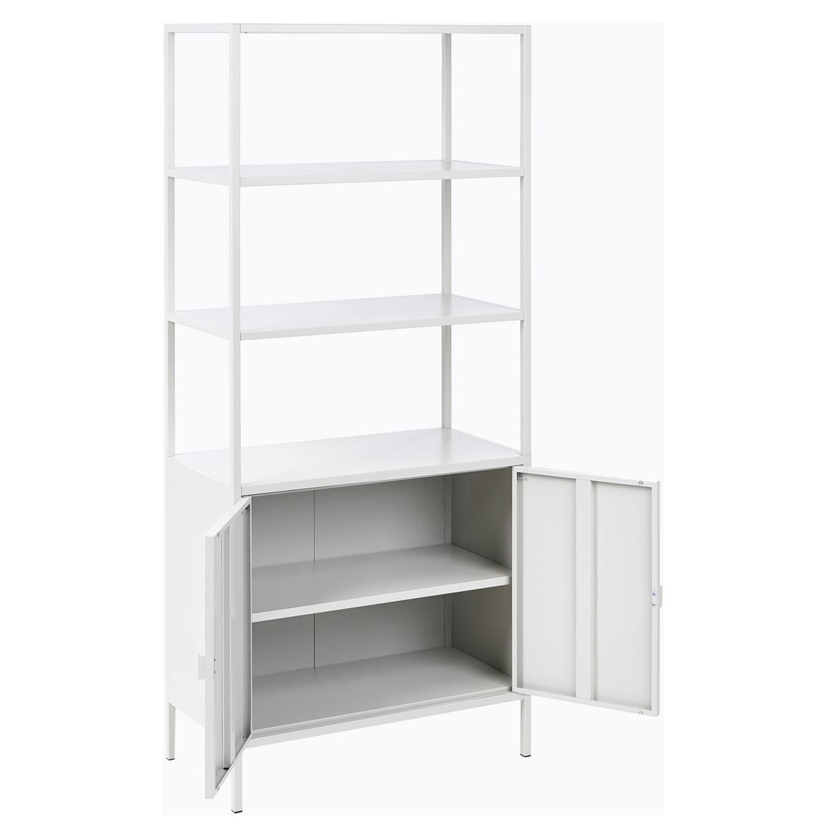 BÜROSCHRANK Metall Hellgrau Kauri - Hellgrau/Grau, Metall (80/180/40cm) - Beliani