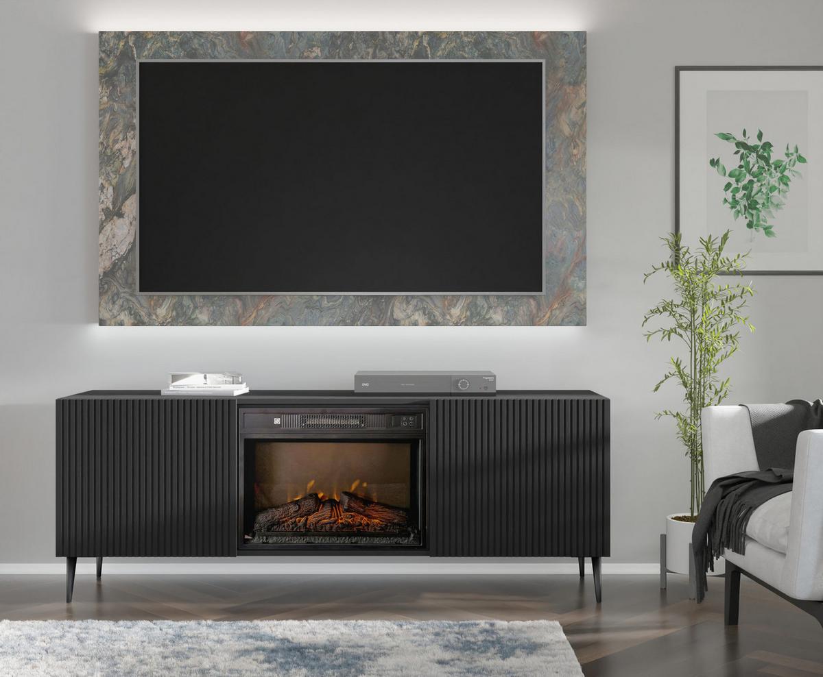 KOMMODE Schwarz 170/63/42 - Schwarz, Holzwerkstoff (170/63/42cm) - RAUMHIRSCH FURNITURE