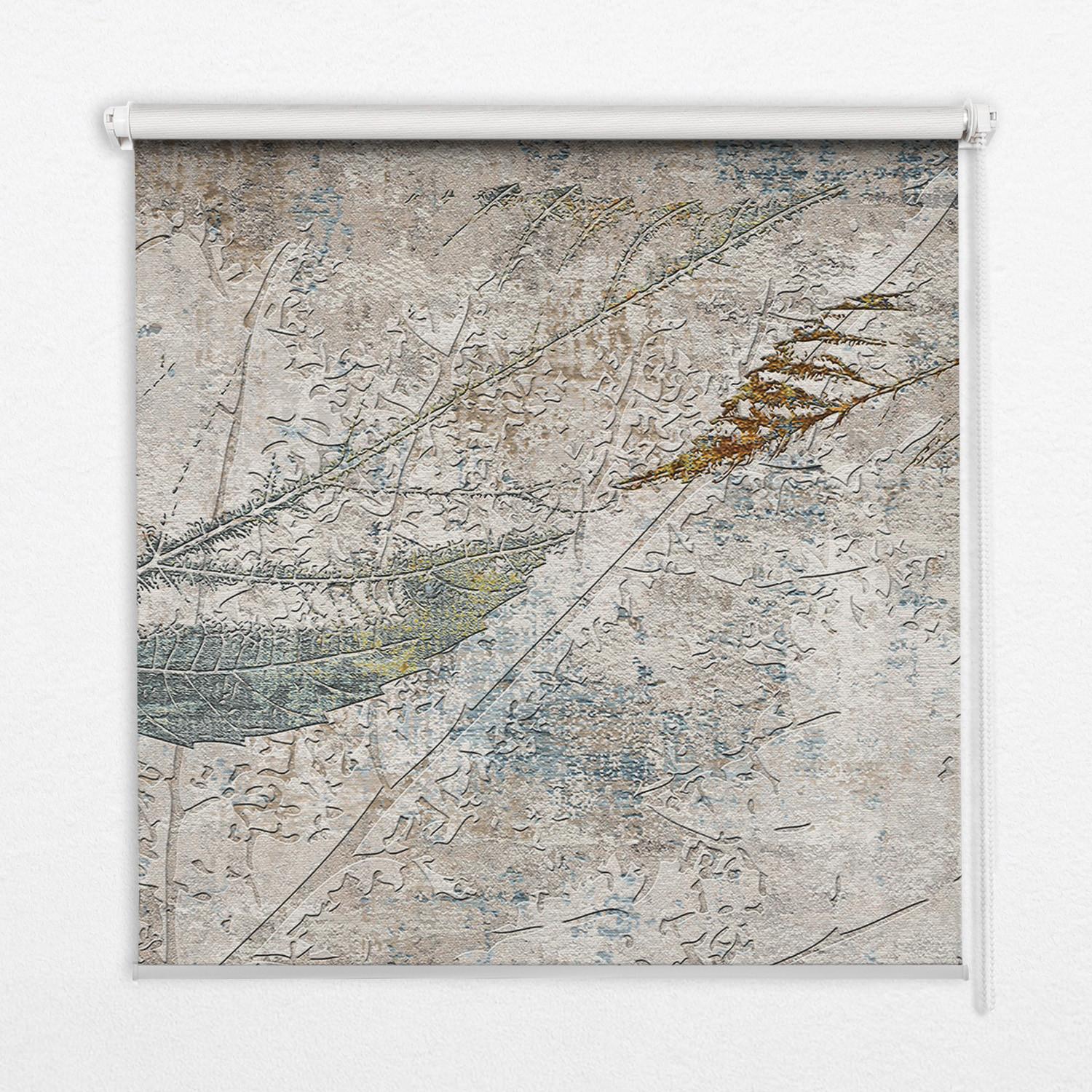 INNENROLLO - Fensterrollo - Rollo - 70x140 cm - Spiegelnde Blätter - Grau, Kunststoff (70/140/0.5cm) - TULUP