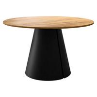 ESSTISCH Calma 120 - Eichefarben/Schwarz, Holzwerkstoff/Metall (120/120/76cm) - MIRJAN24