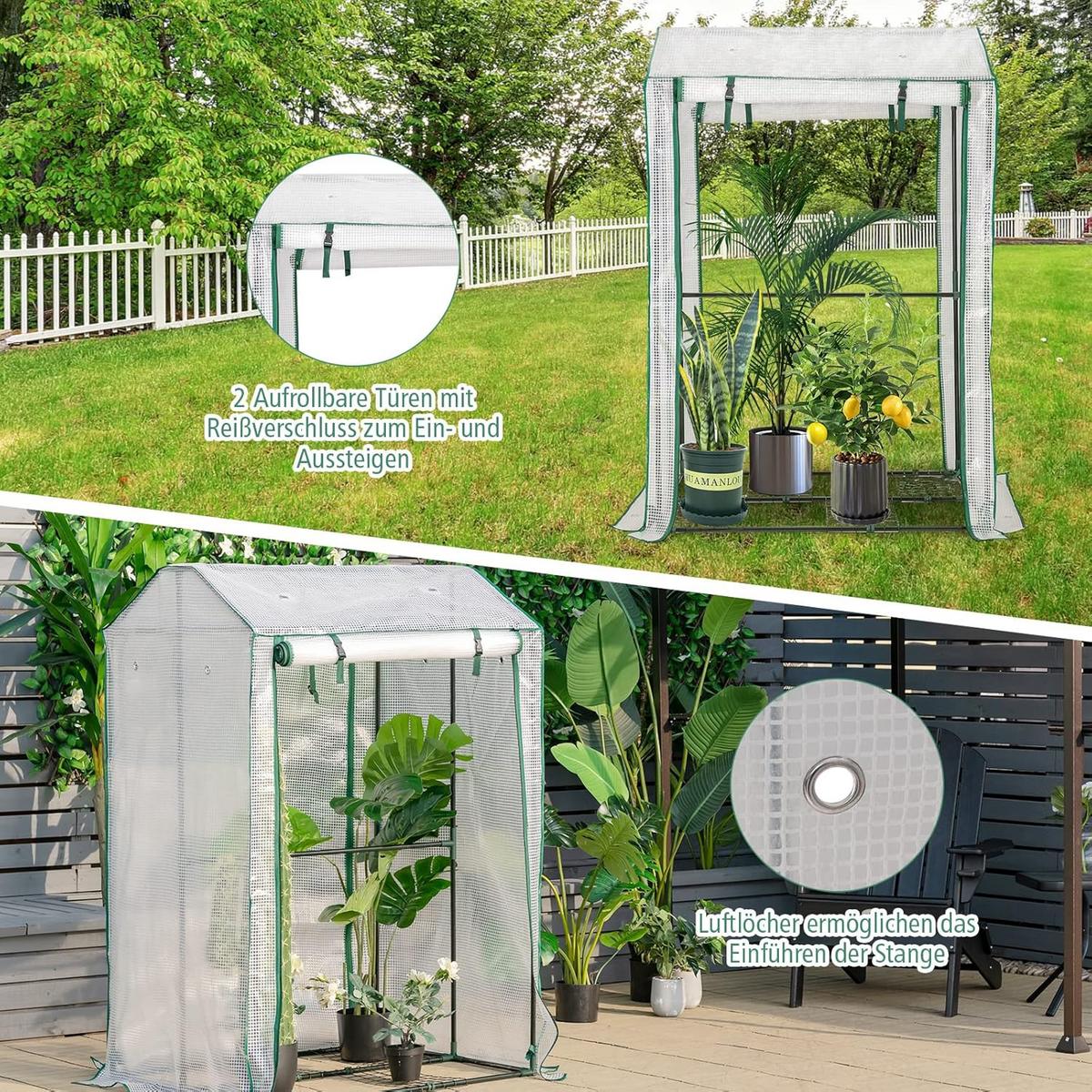 GEWACHSHAUS für Tomaten Transparent - Transparent, Metall (100/150/81cm) - COSTWAY