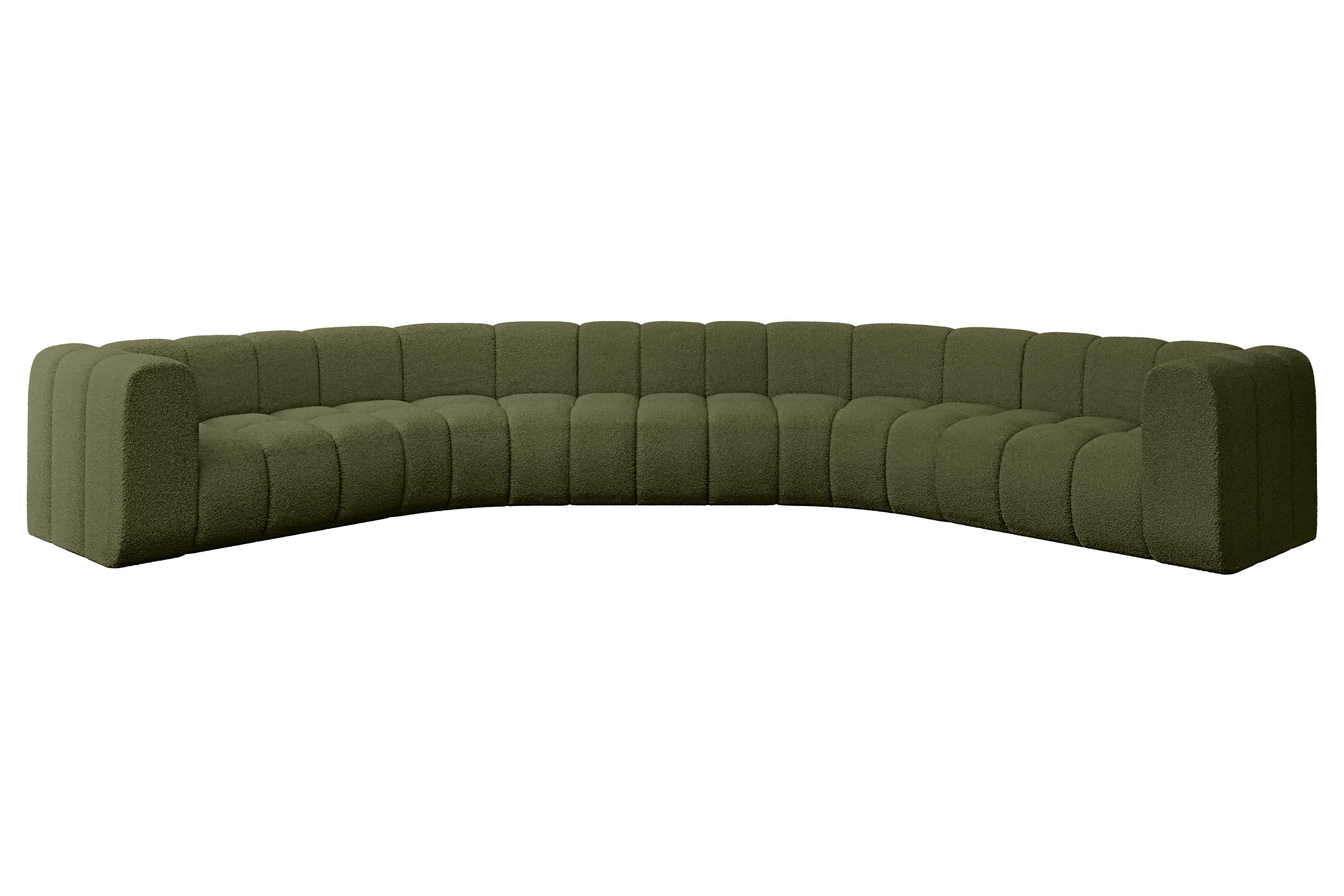 WOHNLANDSCHAFT modulares Sofa Lazro-U1 - 373x373x70 cm Grün - Grün, Holzwerkstoff/Textil (373/70/373cm) - ALTDECOR