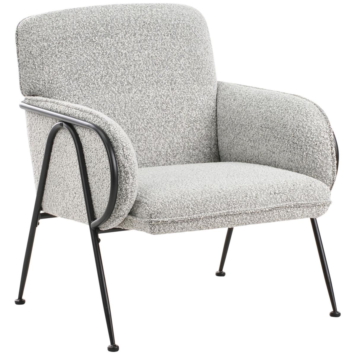 SESSEL Cremeweiß Trysnes - Schwarz/Weiß, Textil (69/84/77cm) - Beliani