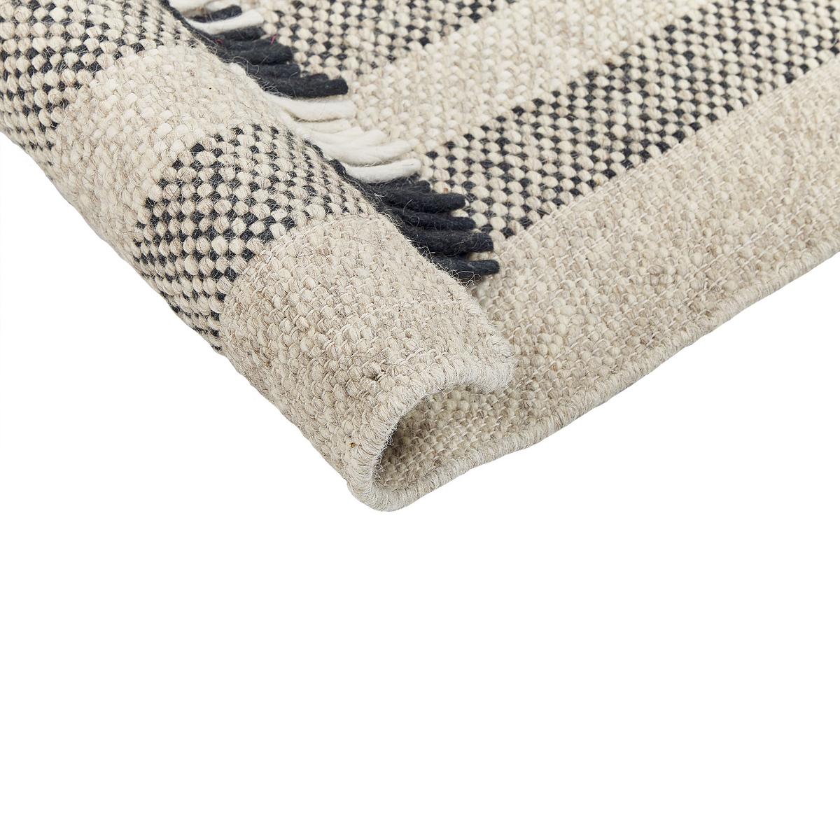KURZFLOR-TEPPICH Tacettin 230/160 cm - Schwarz, Textil (160/230cm) - Beliani