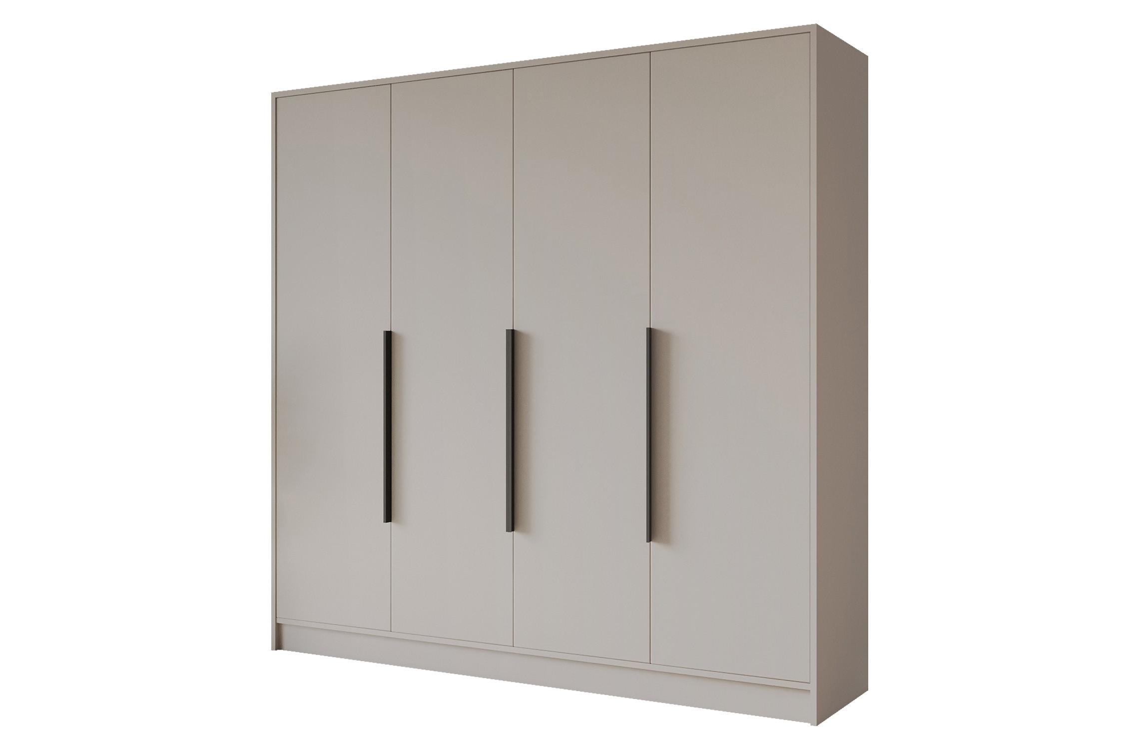 KLEIDERSCHRANK - PORTO - 200 - Kaschmir - Kaschmir/Schwarz, Holzwerkstoff (200/200/51cm) - ALTDECOR