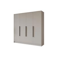 KLEIDERSCHRANK - PORTO - 200 - Kaschmir - Kaschmir/Schwarz, Holzwerkstoff (200/200/51cm) - ALTDECOR
