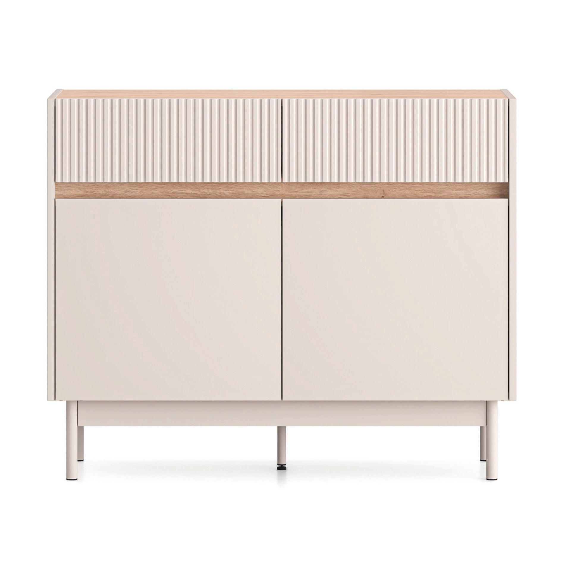 SIDEBOARD Dunea Kaschmirgrau/Eichenholzoptik 104 cm - Taupe, Holzwerkstoff/Metall (104/85/40cm) - Selsey
