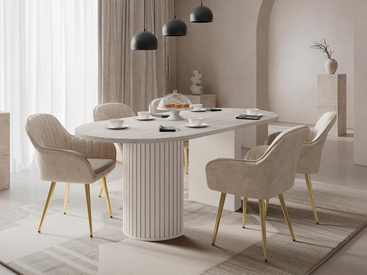 ESSTISCH Wotkon - Beige, Holzwerkstoff (90/185/75cm) - MIRJAN24