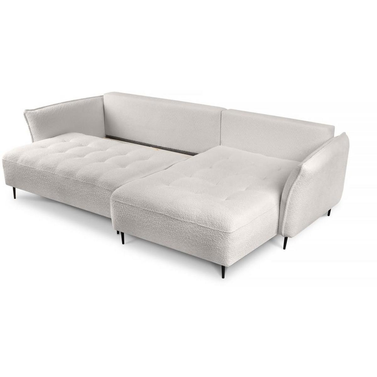 ECKSCHLAFSOFA Bari rechts beige - Beige/Schwarz, Textil (276/158cm) - Beautysofa