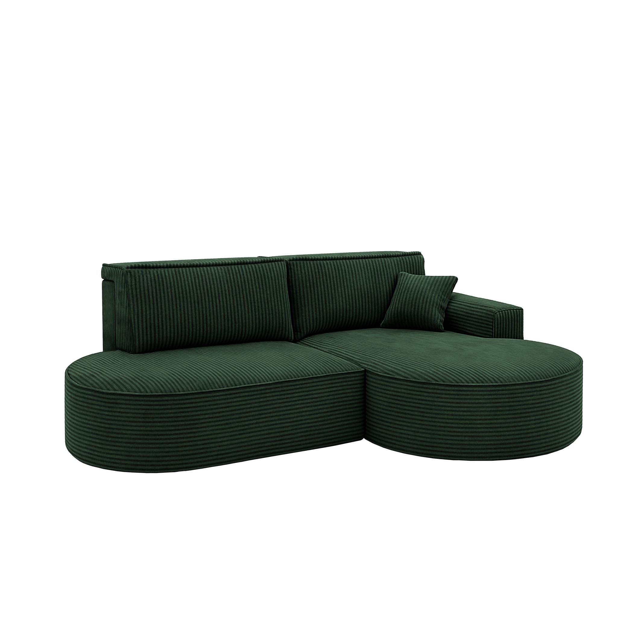 ECKSOFA Venedig Mit Schlaffunktion - Grün, Holzwerkstoff/Textil (278/179cm) - Fun Möbel